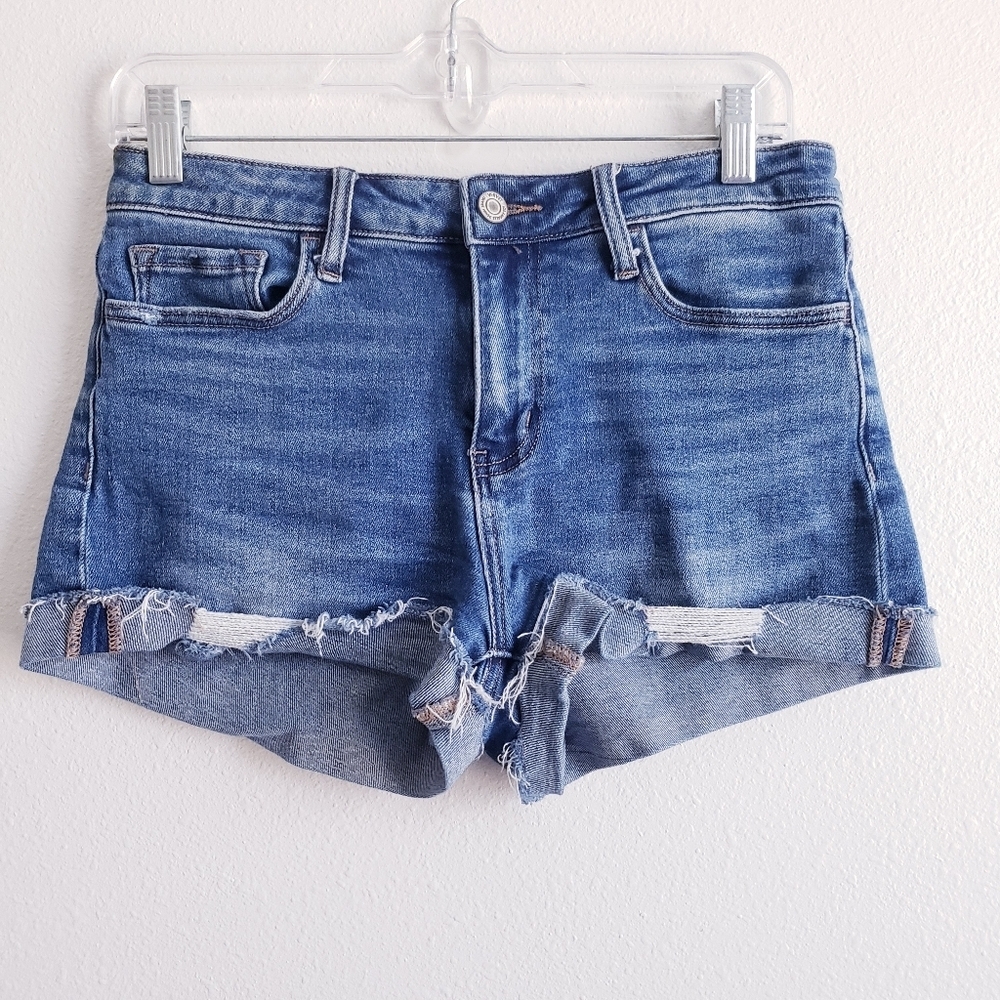 Velvet Distressed Denim Jean Shorts